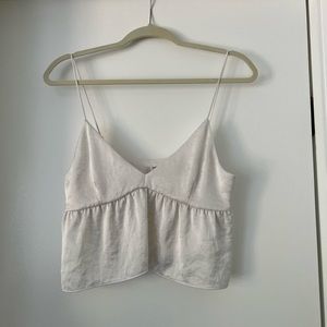 Aritzia Wilfred (Little Moon) Lover Camisole Tank White Birch Cropped Small